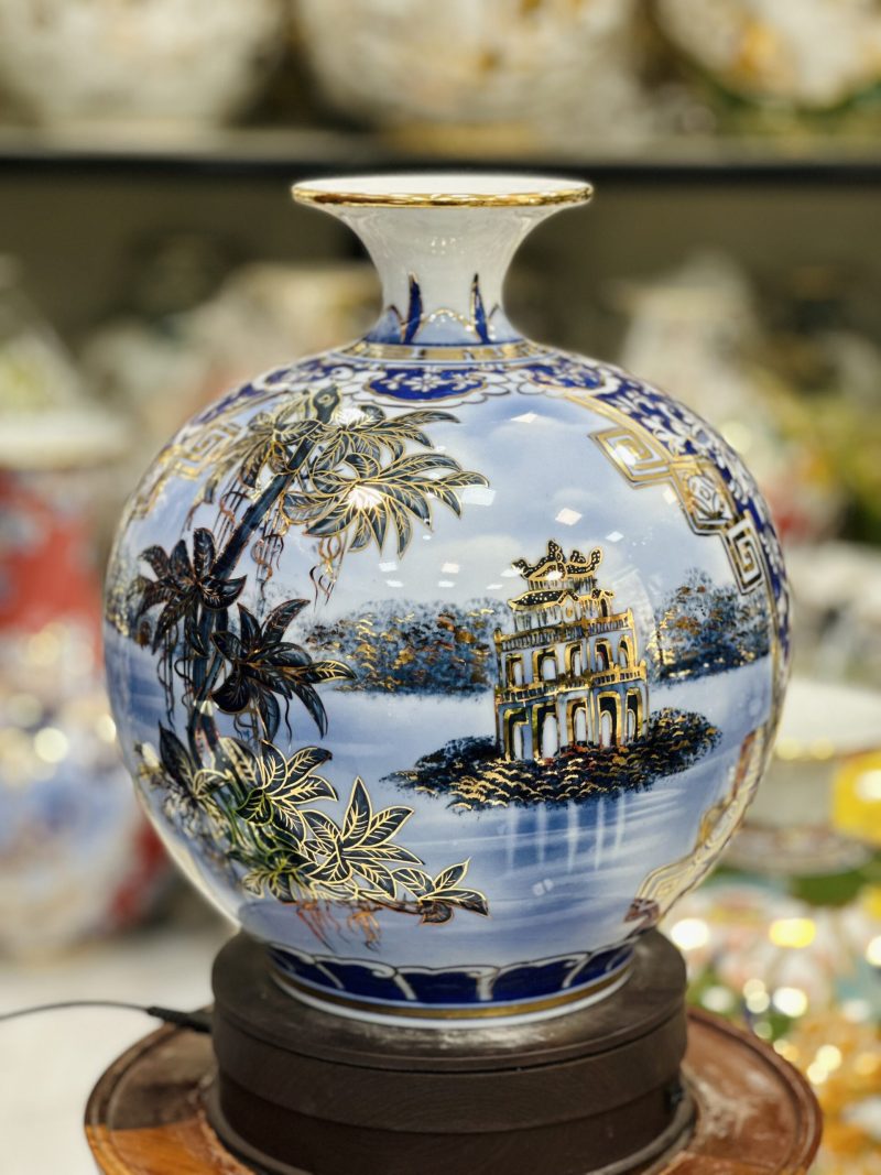 Bình hút lộc vẽ tay - vẽ vàng kĩ H30