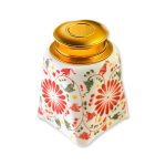 Lọ chè Bát Tràng dáng vuông vẽ tay kín bình