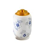 Lọ chè Bát Tràng dáng trụ vẽ tay thưa