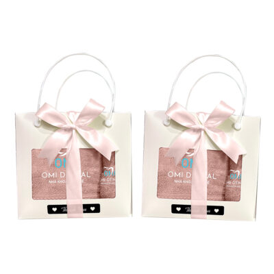 Set 2 khăn mặt, tắm - hộp dây xách