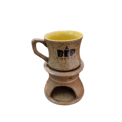 Bộ phin cafe nâu gốm - 01