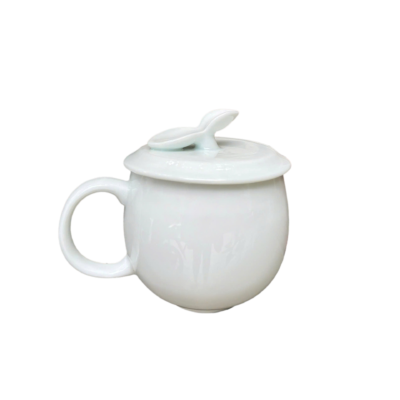 Cốc sứ trắng Bát Tràng  – Cốc nắp táo