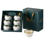 Bộ 6 bát cơm viền mạ vàng Trung Quốc- kèm đũa