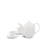 Bộ ấm chén Minh Long quà tặng in logo Anna màu trắng ngà 470ml KQ-ACML04