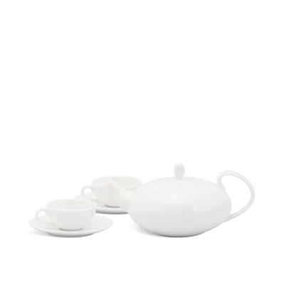 Bộ ấm chén Minh Long quà tặng in logo Anna dáng elip 470ml KQ-ACML07