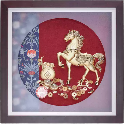 Tranh bát mã dát vàng 24k