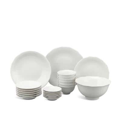 Bộ đồ ăn 22 sản phẩm - Mẫu Đơn IFP - Trắng Ngà