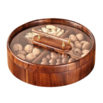 Khay mứt gỗ tròn size 30cm