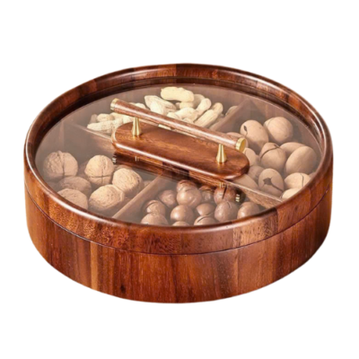 Khay mứt gỗ tròn size 30cm