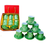 Bộ 6 cốc sứ Bát Tràng - men vân đá