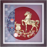 Tranh bát mã dát vàng 24k