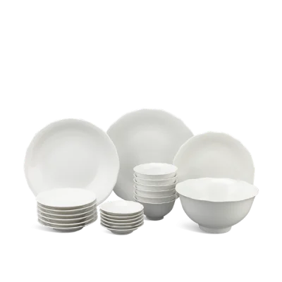 Bộ đồ ăn 22 sản phẩm - Mẫu Đơn IFP - Trắng Ngà