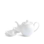 Bộ ấm chén Minh Long quà tặng in logo Camelia kẻ chỉ vàng 800ml KQ-ACML14