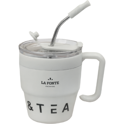 Cốc cà phê giữ nhiệt kèm ống  hút inox Lafonte 480ML -  012782
