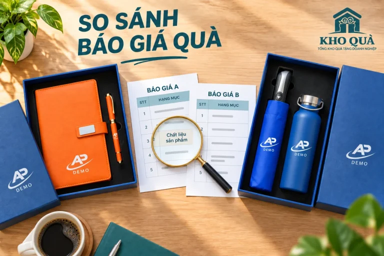 Bộ sổ bút và bình ô cạnh hai bản báo giá A B