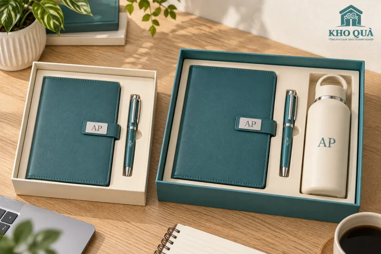 Hai phương án bộ sổ bút và bộ sổ bút bình trong hộp