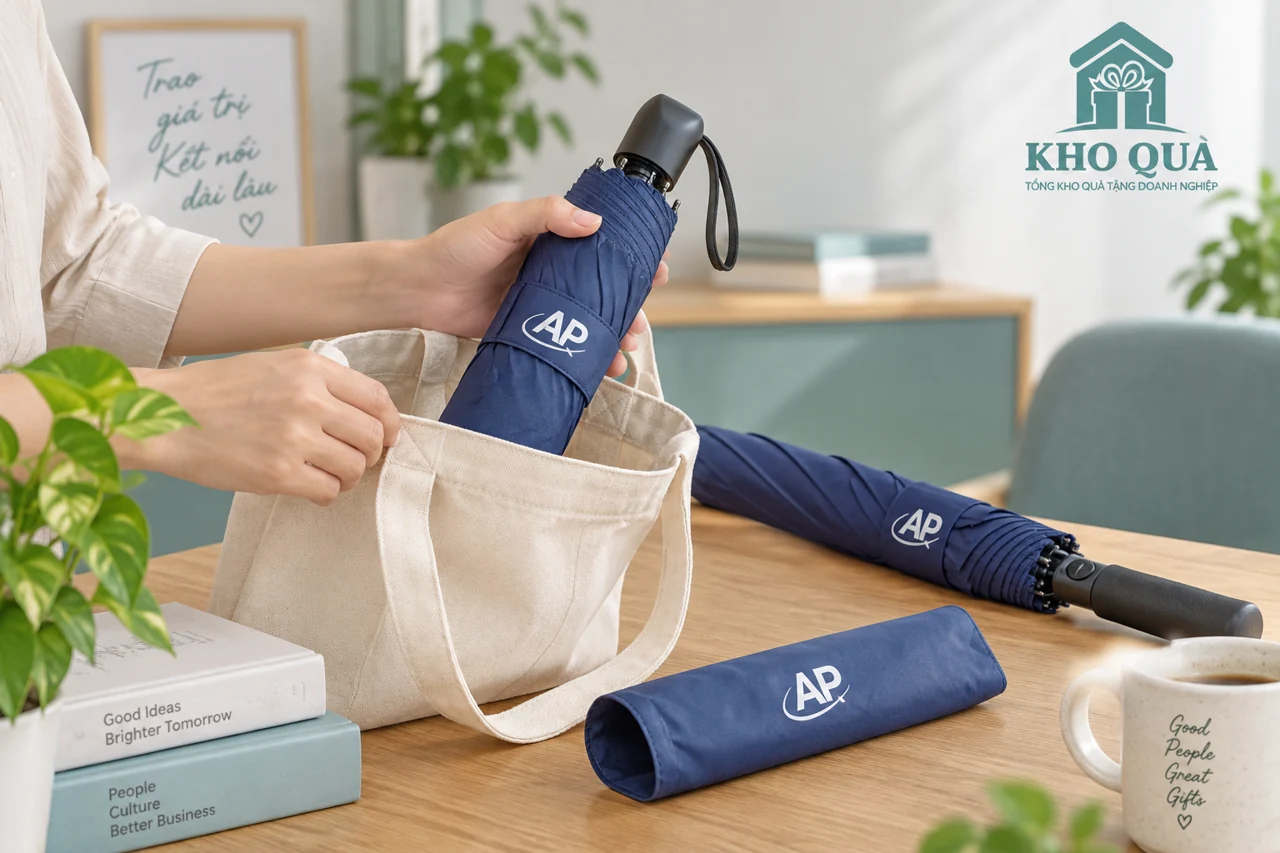 Phương án đối chiếu dù gấp AP với miệng túi mang theo