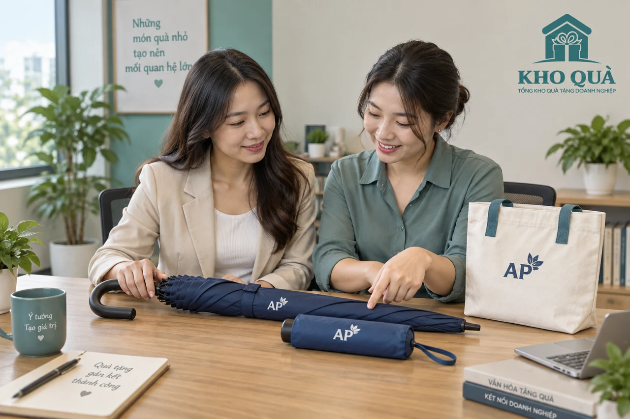 Phương án so dù dài và dù gấp AP tại bàn chọn quà