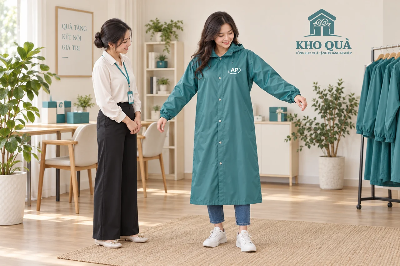 Phương án thử mặc áo mưa AP trong phòng khô