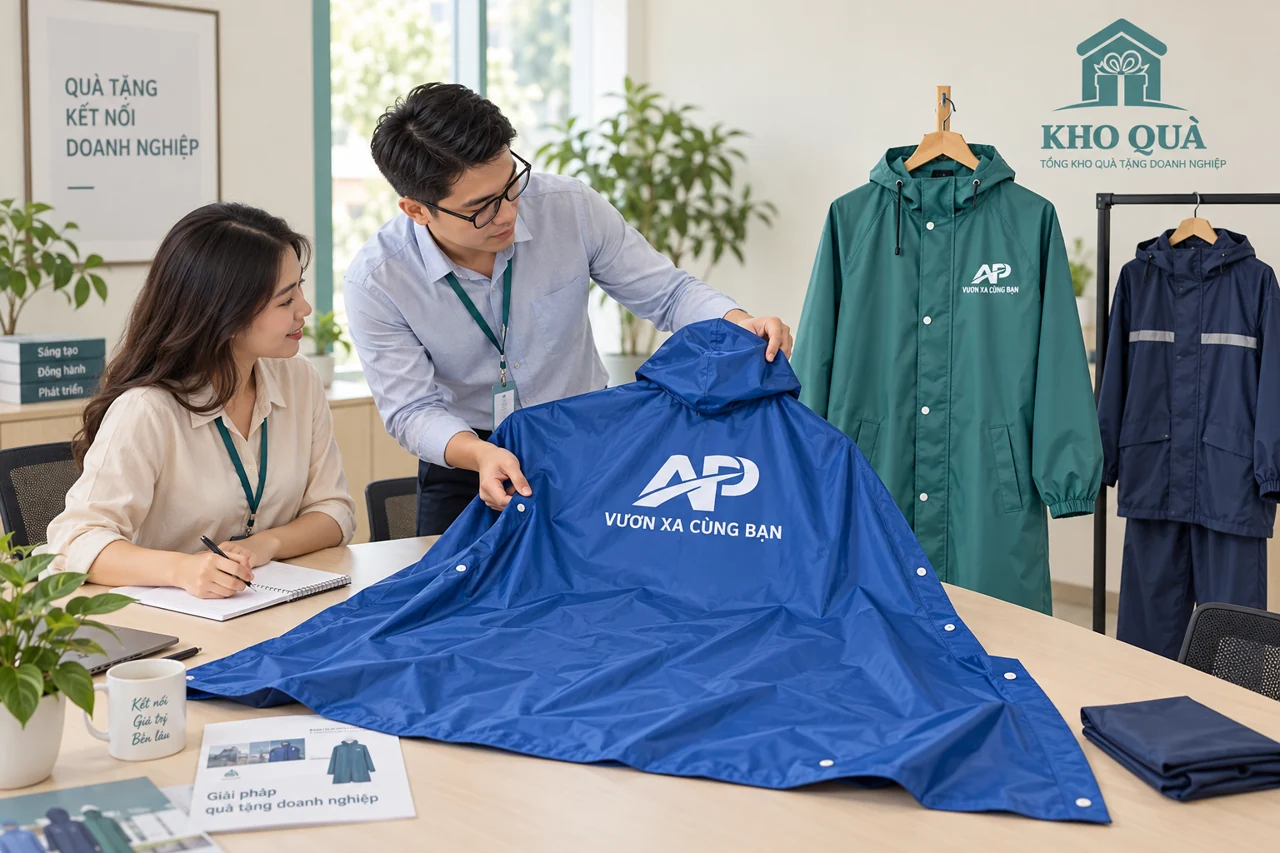 Phương án trao đổi kiểu áo mưa AP tại bàn chọn quà