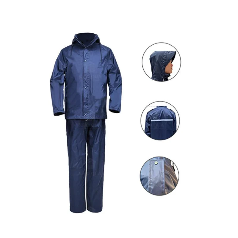 Bộ áo mưa 61B xanh cùng các góc mũ, lưng và phần cài