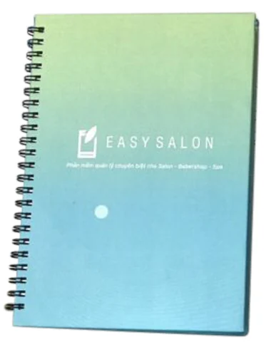 Sổ lò xo bìa xanh in EASYSALON