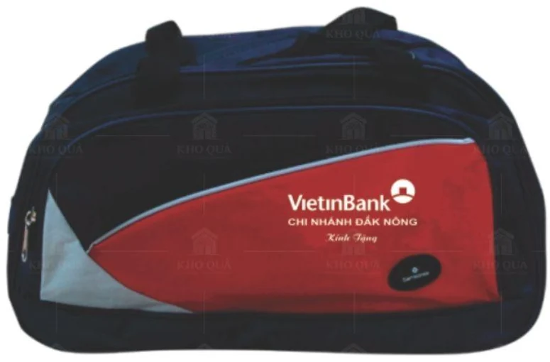 Túi du lịch xanh đỏ in nhận diện VietinBank Đắk Nông