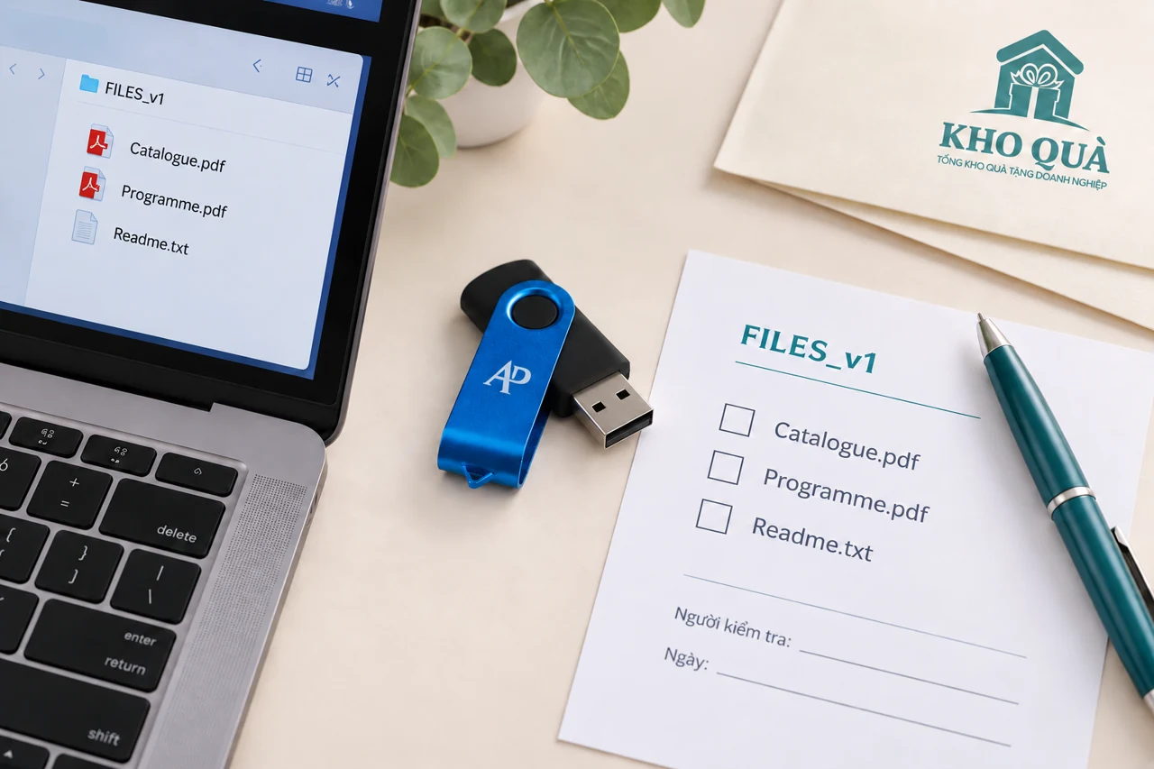 Phương án thư mục FILES_v1 và phiếu ba tệp cạnh USB inAP