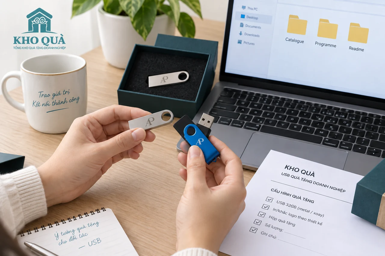 Phương án duyệt USB kim loại và xoay cùng thư mục tài liệu