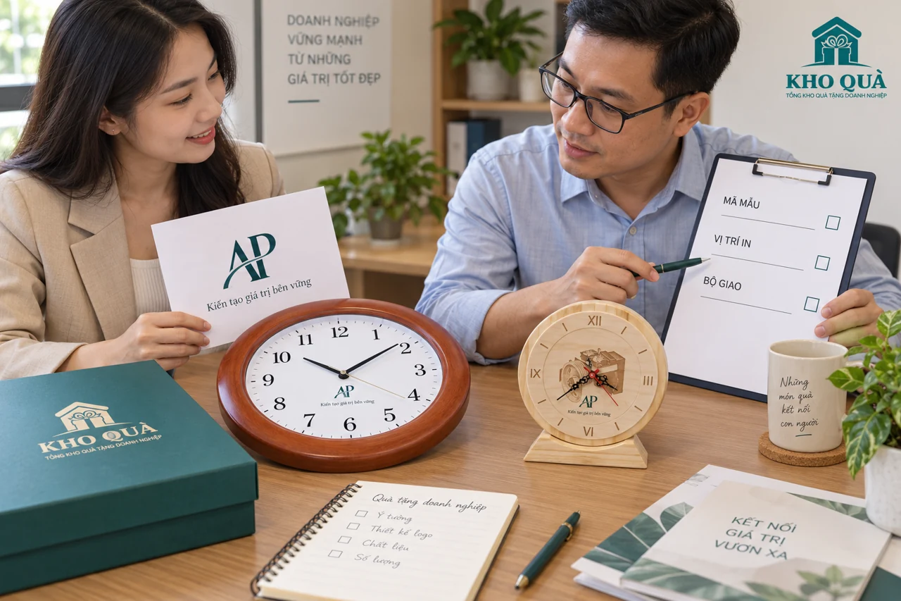 Phương án duyệt đồng hồ treo và để bàn với phiếu mã mẫu vị trí in bộ giao