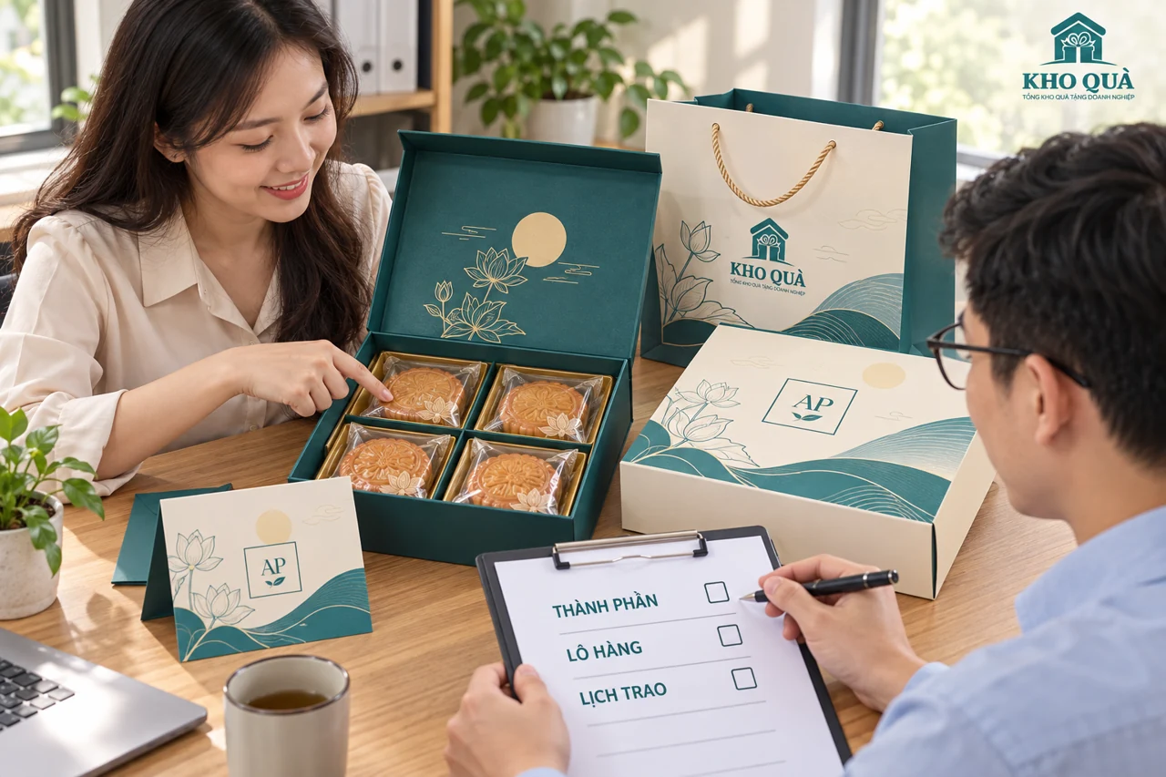 Phương án duyệt hộp bốn bánh đóng gói riêng cùng phiếu thành phần lô hàng lịch trao