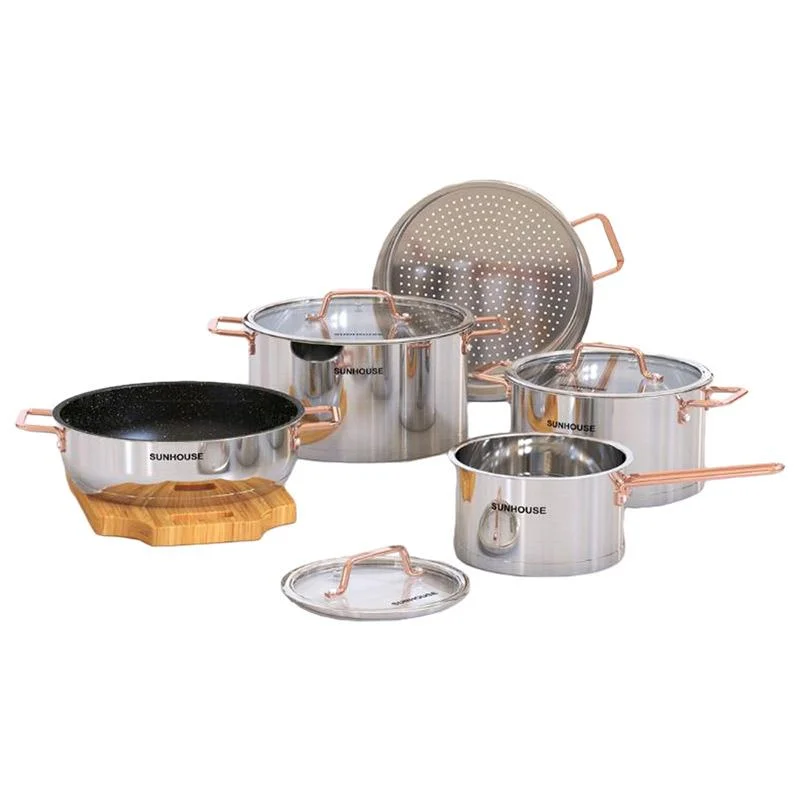 Ảnh SHG989 có hai nồi, quánh, chảo, xửng và nắp riêng