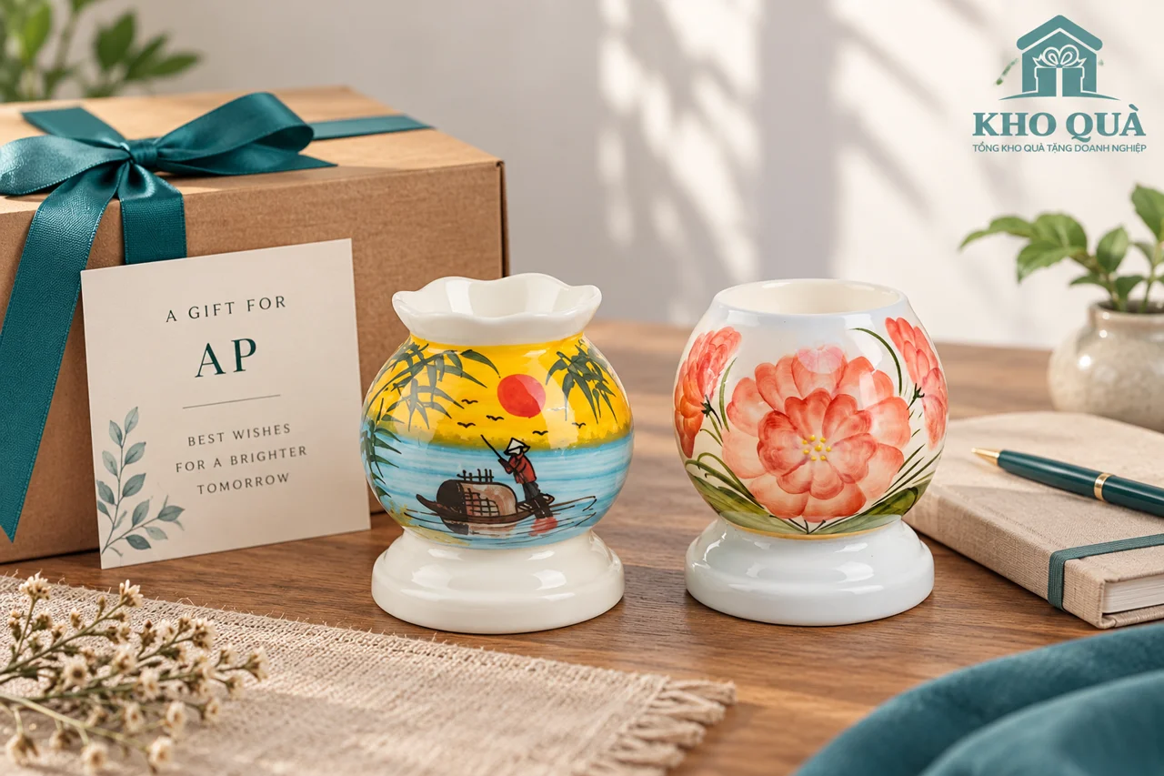 Phương án chọn đèn dáng lựu và dáng tròn cùng hộp quà AP