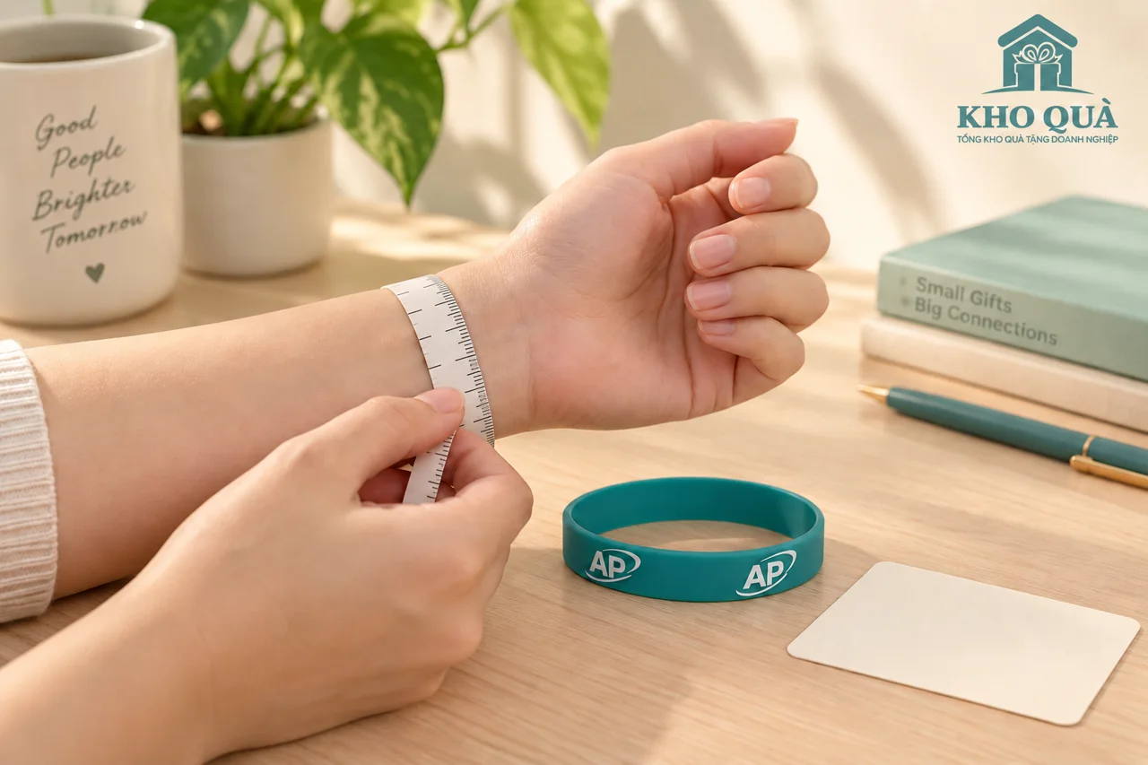 Phương án đo cổ tay và đối chiếu vòng AP trên bàn