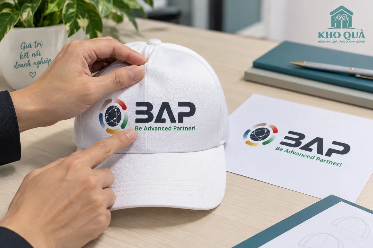 Cảnh đối chiếu vùng in BAP trên mũ lưỡi trai với bản giấy