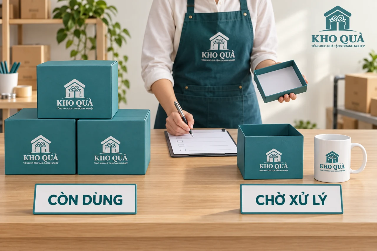 Cảnh dựng tách hộp và cốc KhoQua ở khu còn dùng và chờ xử lý