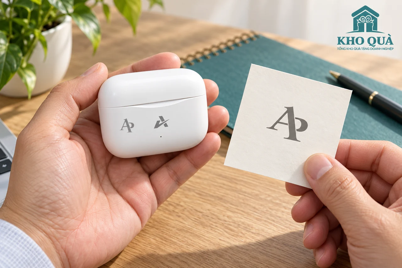 Phương án so AP trên phần trái hộp tai nghe với bản duyệt giấy