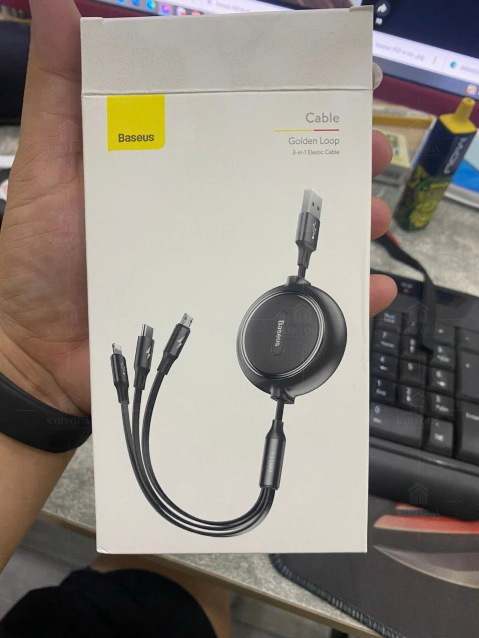 Hộp Baseus Golden Loop của cáp 3 đầu trong gallery 57883