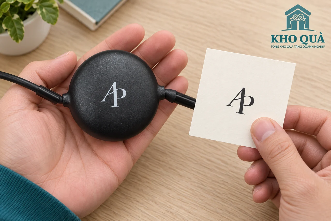 Phương án so monogram AP trên vỏ tròn cáp với bản duyệt giấy