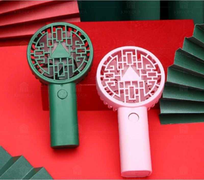 Hai mẫu xanh và hồng với lồng hình học trong gallery mẫu cầm tay 01